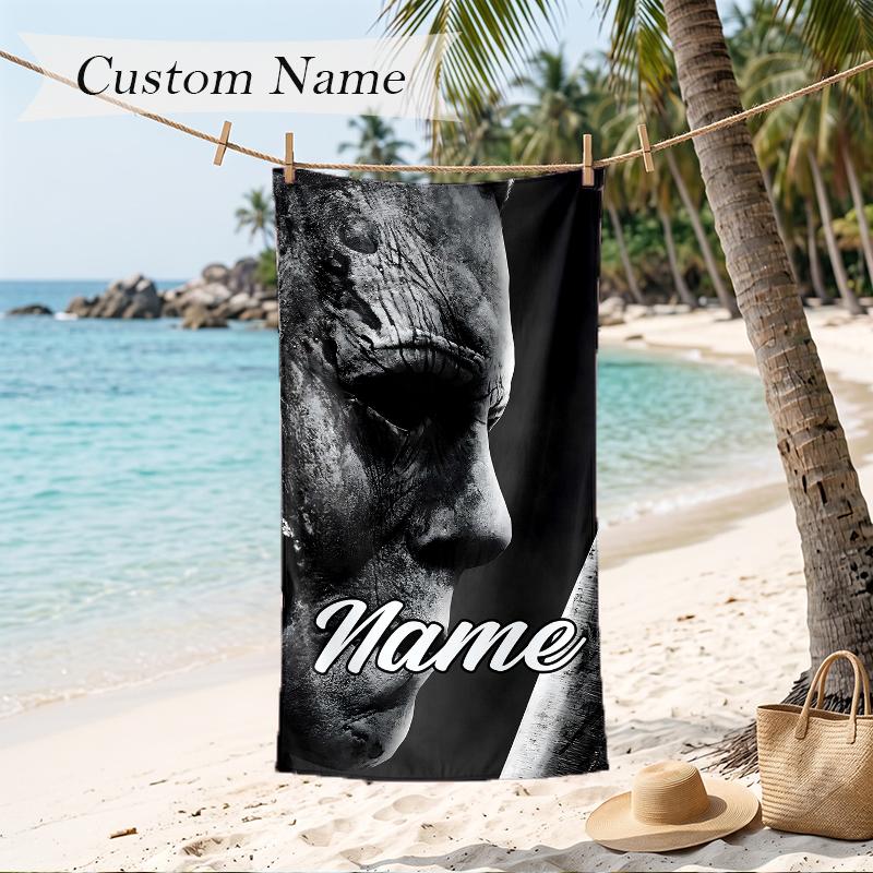 Michael Myers Custom Name Printed Beach Towel Personalized Soft Towel For Swimming Beach Travel