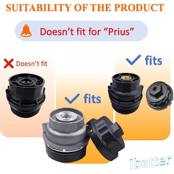 Heavy Duty Oil Filter Wrench For Toyota,Lexus,RAV4,Camry,Tundra,Highlander,Sienna,Cruiser,Venza-Filter Cap Removal Socket Tool For 2.5-5.7L Engines