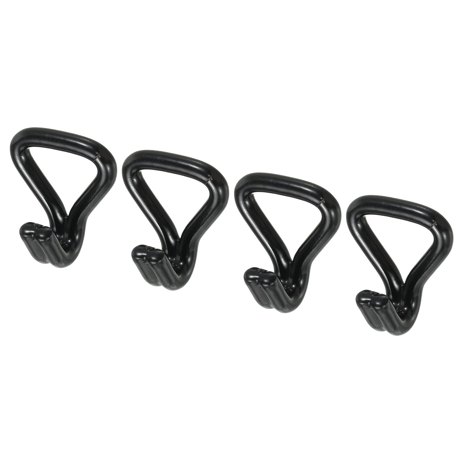 uxcell Ratchet Double J Strap Hooks for 1 Tie Down 50x42mm чёрный
