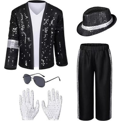 Michael Jackson Costume Men's and Women's Classic Jackson Silver Waist Children