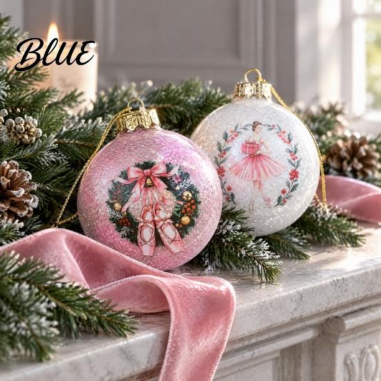 Ornament Gift Set for Christmas 12 Pcs Balls Ornaments Gym/Ballet Girl Hanging Decoration 3.15" Box of Ornaments Shatterproog Plastic Ball Xmas Tree
