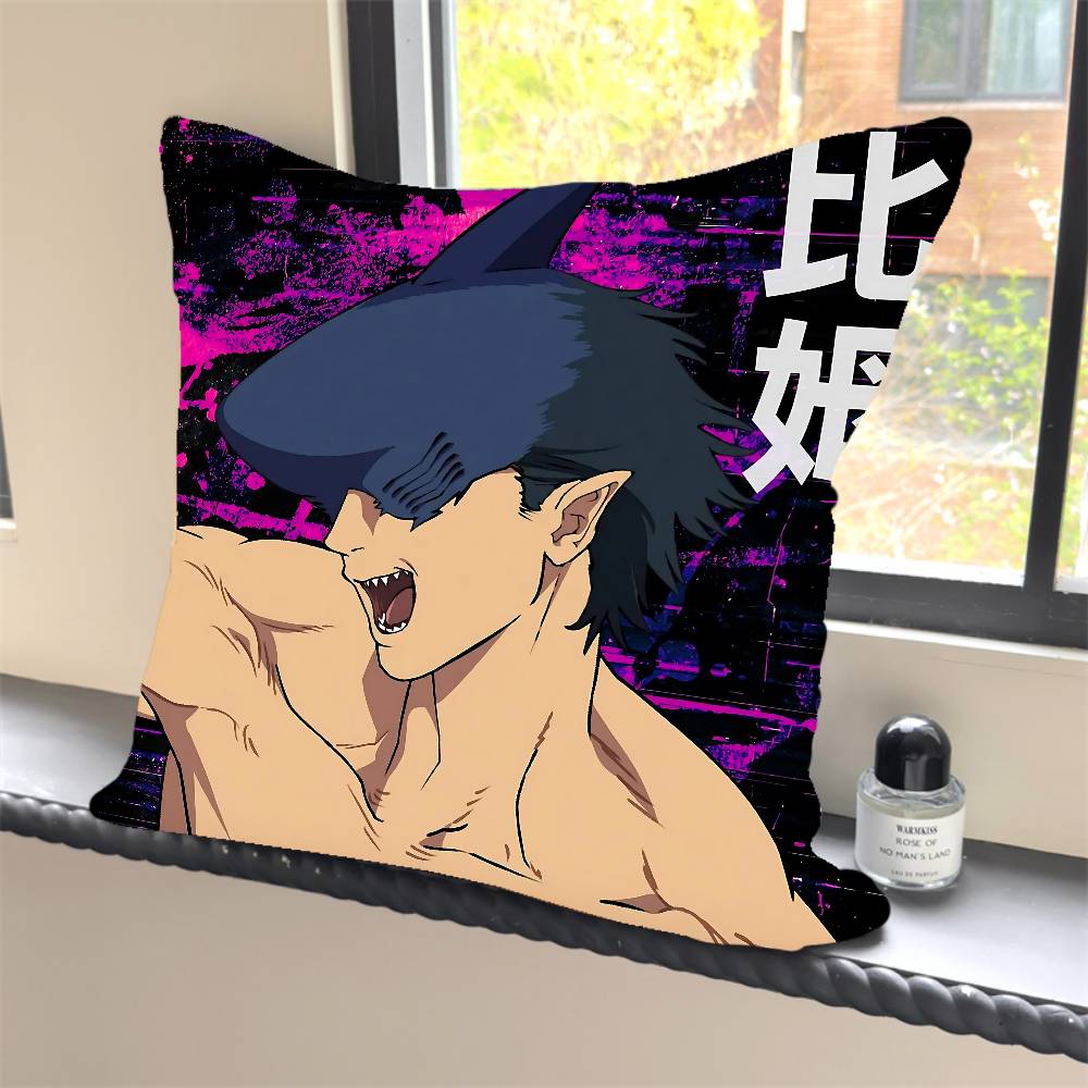 1 szt. GORĄCY Anime Chainsaw Man Film Łuk Reze Poszewka na poduszkę Kwadratowa Sypialnia Sofa Rekreacja Komfort Poduszka Samochód Dekoracja Domu