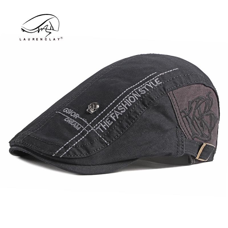 

Мужской и женский хлопковый берет-утка - корейская модная кепка для весны/лета для путешествий на открытом воздухе Adjustable чёрный