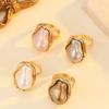 Fashionable, Unique, Retro, Irregularly Colored Imitation Irregular-shaped Pearl Ring Finger Ring for Women