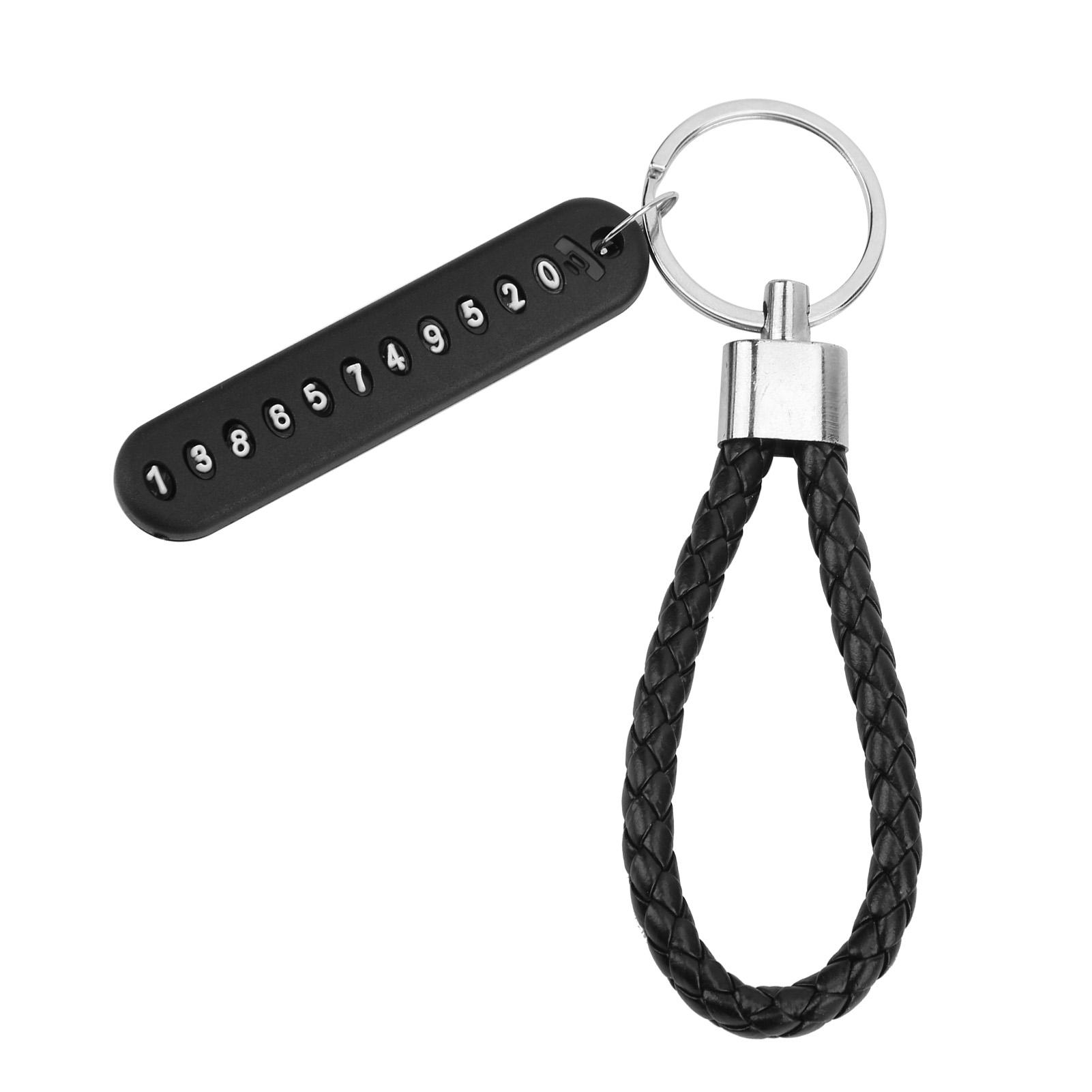

Car Keychain Gift Braided Rope with Number Plate Detachable 360 degrees Rotating Horseshoe Buckle Aluminium AlloyD