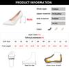 Fashion Patchwork Stiletto Heel Pumps Women Sexy Pointed Toe Wedding Part Shoes Woman Plus Size 43 Solid Color High Heels Ladies