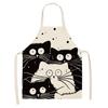 Nordic Cat Linen-Like Sleeveless Kitchen Apron