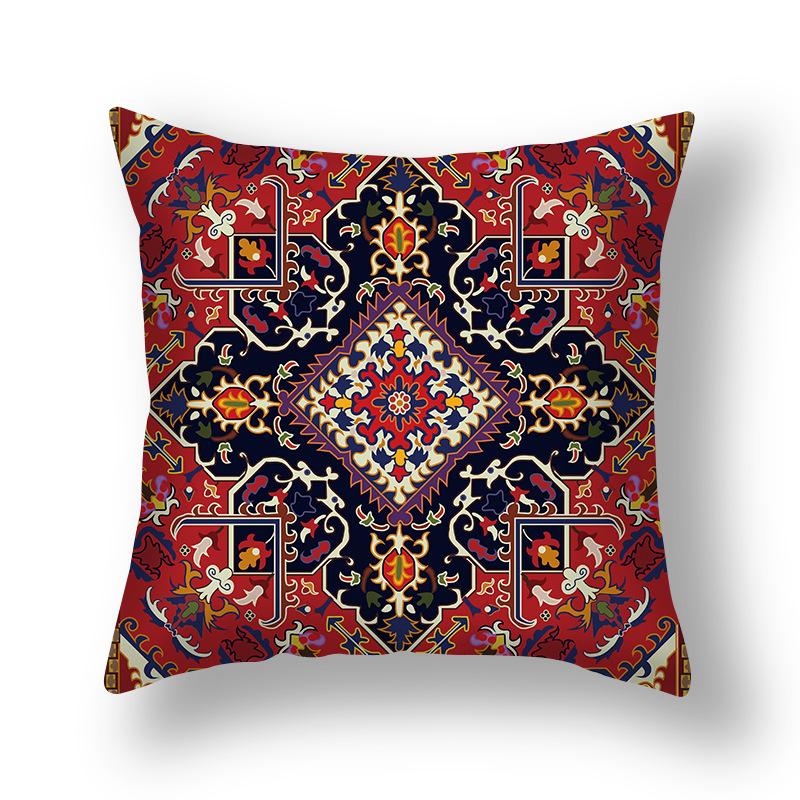 New Persian Carpet Pillowcase Holiday Decorative Pillow Short Plush Cartoon Print Sofa Pillow