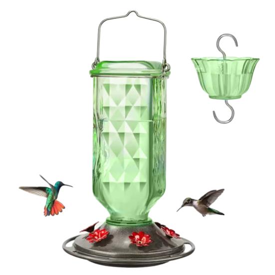 Mangiatoia per Colibrì Mangiatoia per Uccelli Sospesa con Fossato Formiche Mangiatoia per Colibrì da Esterno con 6 Fori di Alimentazione per Decorazione Giardino Cortile