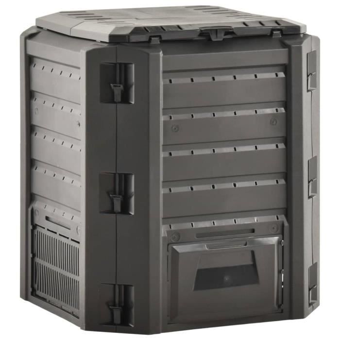 VidaXL Composteur de jardin Noir 380 L