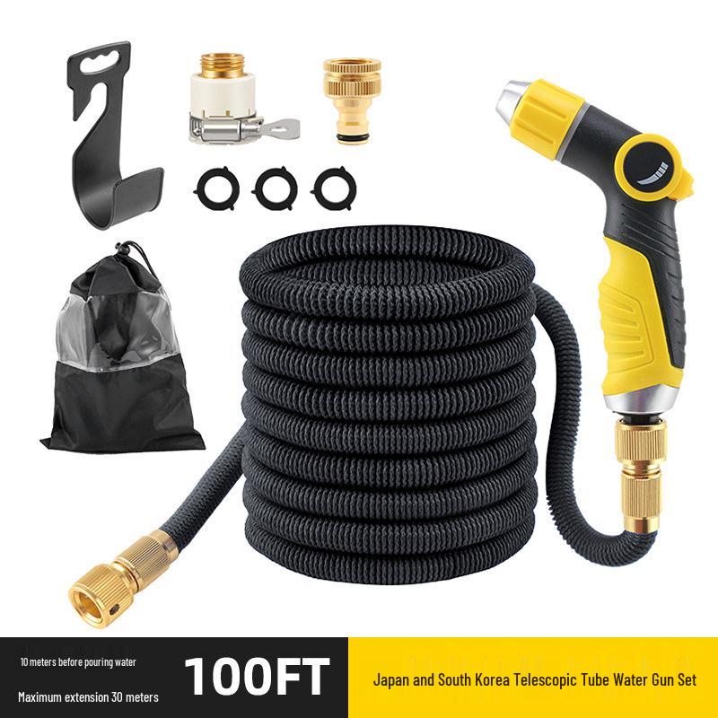 Midsummer Garden Retractable Water Hose: European & American Standard, Ideal for Garden, Household, and Car Wash.