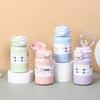 Cute Double-Drink Insulated Tumbler With Straw Women Students Kids 316 Stainless Steel Portable Thermos Cup 400ml