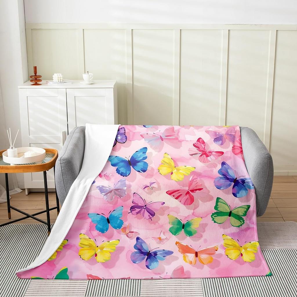 Japanese Style Blanket White Black Crane Throw Blanket Cherry Blossoms Fleece Twin Geometric Plaid Fuzzy Blanket All