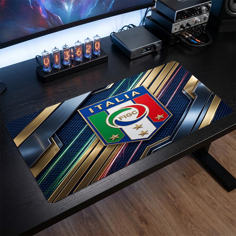 Tappetino Mouse Scudo Calcio Italia, Tappetino da Scrivania Esteso Antiscivolo in Gomma per Gaming Ufficio Laptop Regalo per Fan