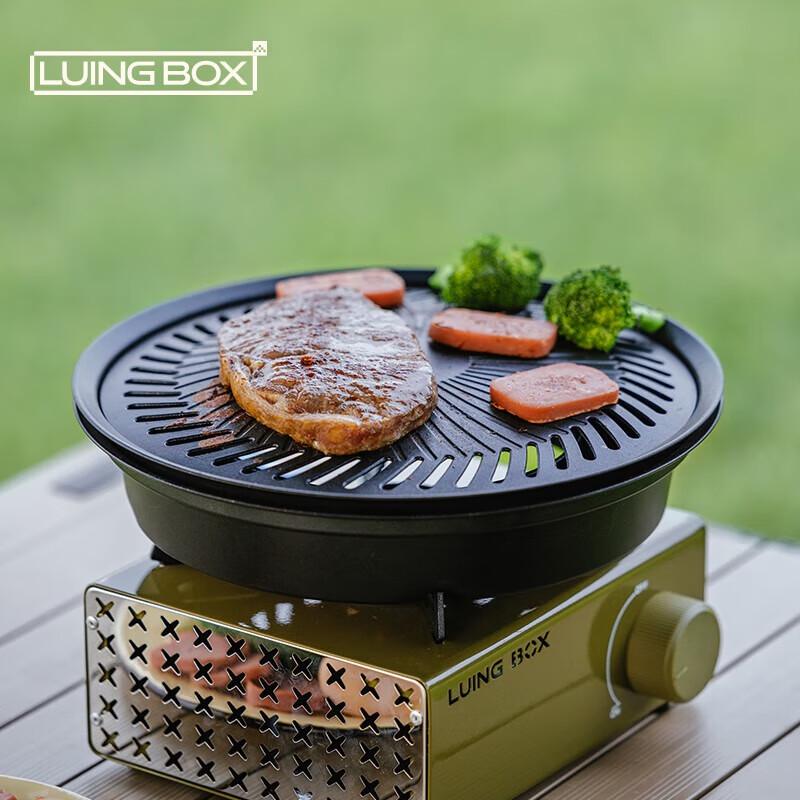 LUING BOX Portable Smokeless Non-stick BBQ Grill Pan