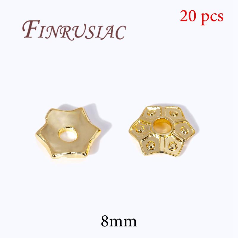 18K Gold Plated Bead End Caps For Jewelry Making Supplies Spacer Bead Caps DIY Accessories