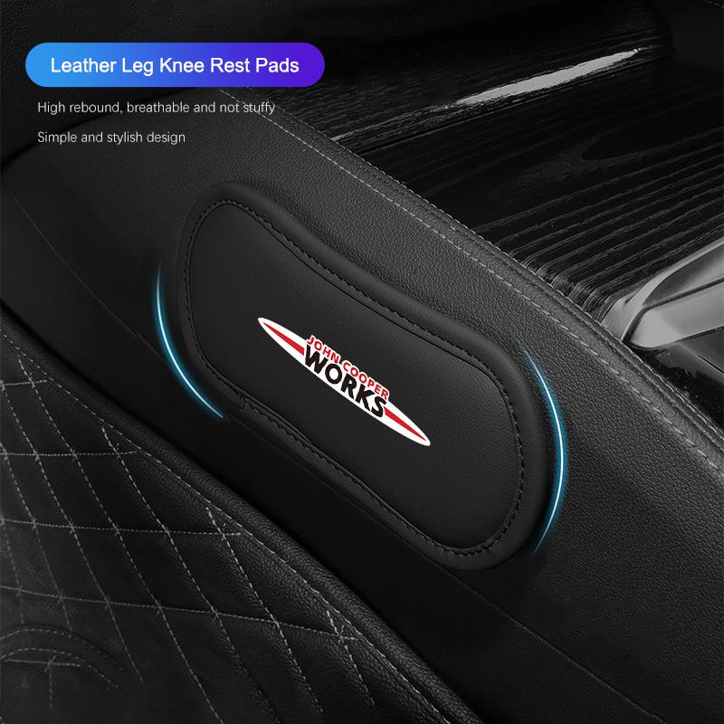 Car Interior Leg Knee Rest Pads Leather Cushion For MINI WORKS One Cooper JCW Countryman Clubman Cabrio Paceman Coupe Roadster