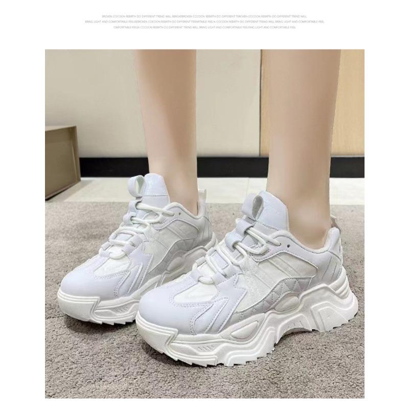 Casual Simple Fashionable Solid Color Design Trendy Sports Shoes Thick Soled Women's Shoes