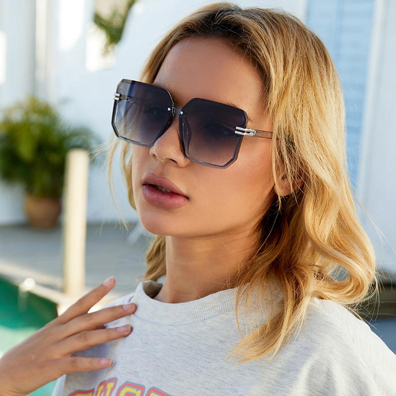 Square Sunglasses Women'S Large Rimless Sunglasses Women'S Trendy Glasses