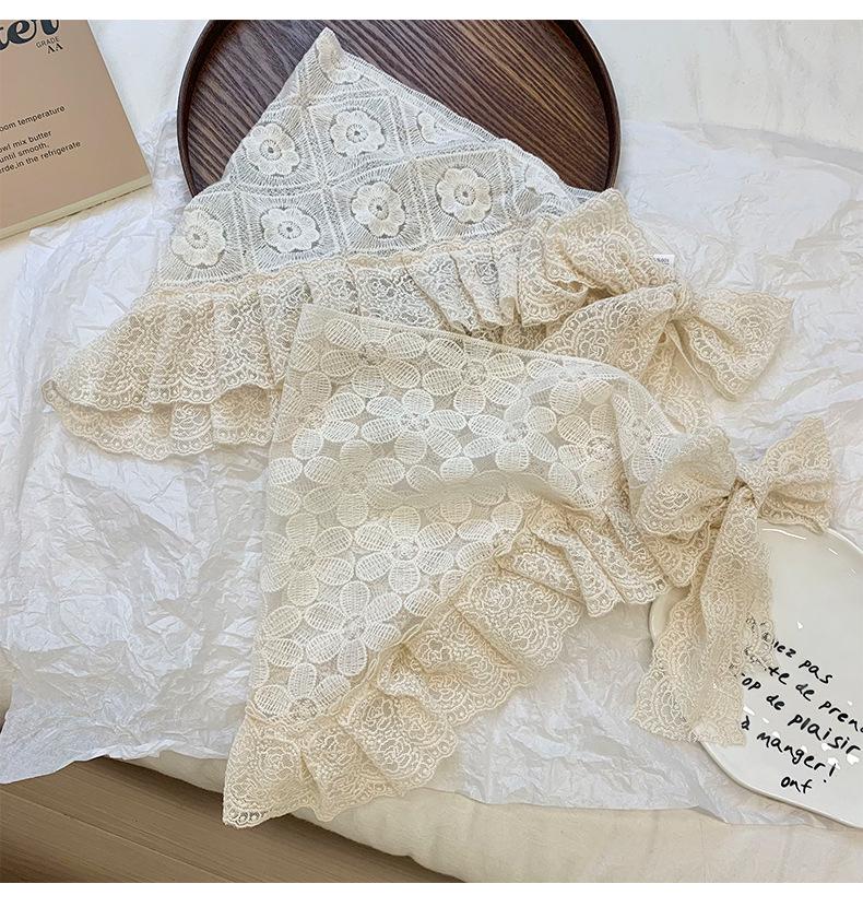 Korean Spring Lace Layered Triangle Midi Scarf-Skirt