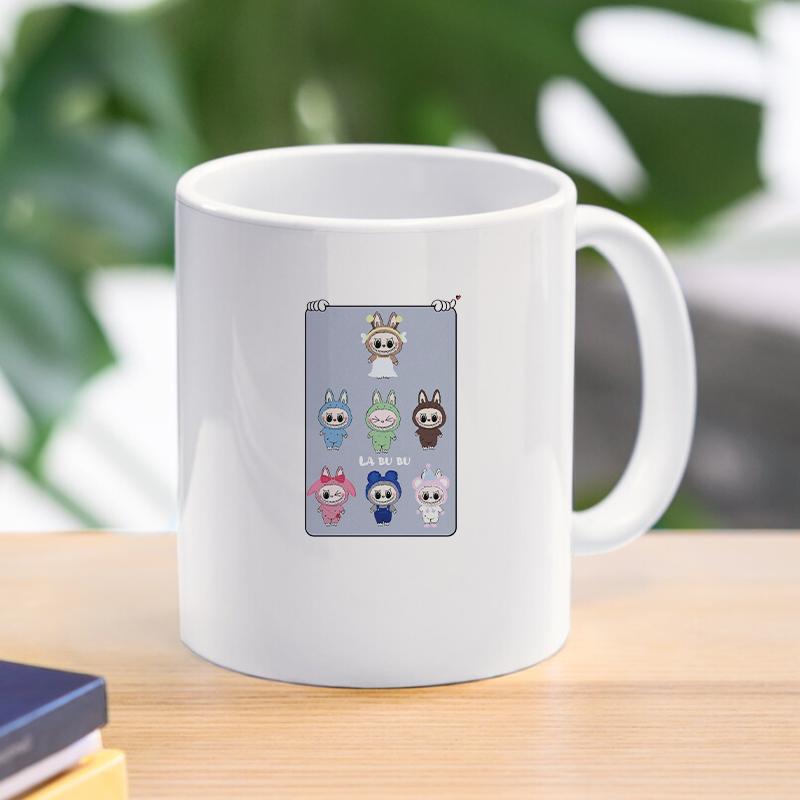 Labubu 3D Ceramic Mug The Monsters Creative Cute Milk Coffee Cup For Gift Abubu Home Kitchen Drinkware Mugs