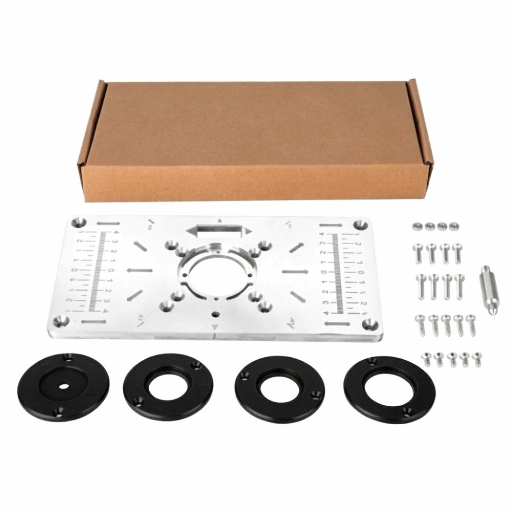 Aluminum Alloy Router Table Insert Plate 235mm x 120mm x 8mm Router Trimmer Plate For Woodworking