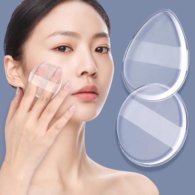 1 Pieza Esponja Transparente de Silicona en Gel para Polvo para Maquillaje Facial Corrector Cosméticos Accesorios para Base Crema BB Sin Polvo