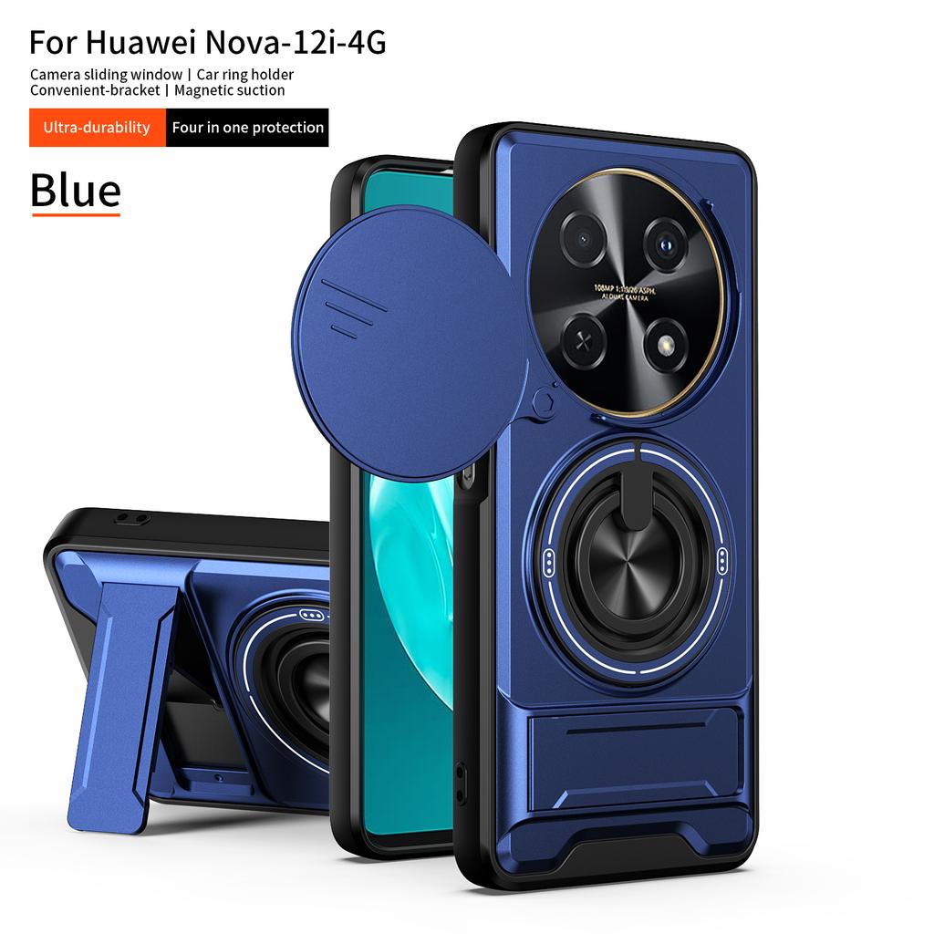 For Huawei Nova 12i Case Huawei Nova 13i Cover Phone Case Magnetic Holder Military Armor Camera Protection Cover