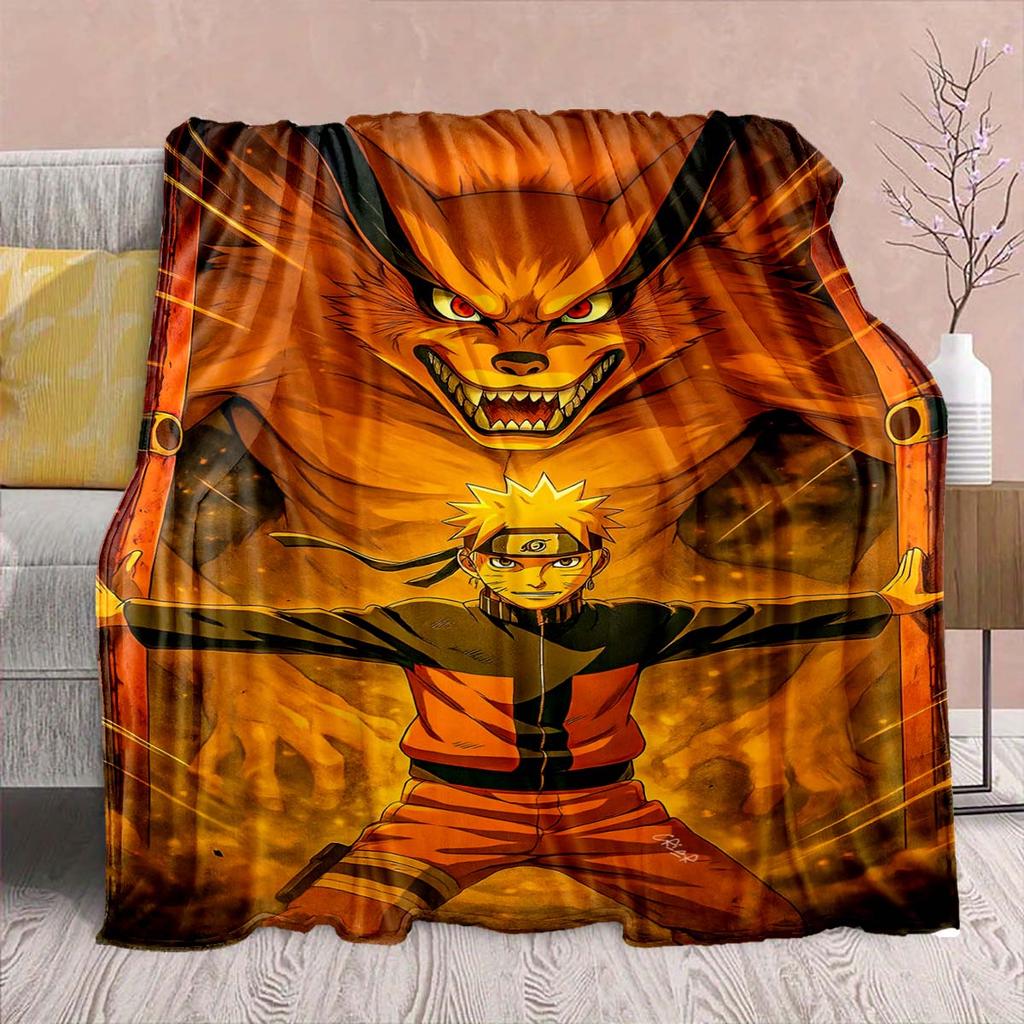 Naruto Anime Flanelldecke - Weich Warm Perfekt für Sofa, Bettwäsche Camping Reise Büro Heimdekor -QJY