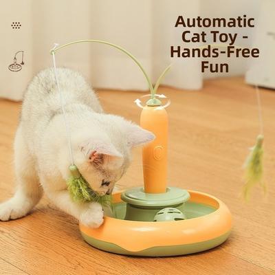 Multifunctional Electric Cat Toy Sturdy Design Self Rotating Teaser Interactive Cat Toy Self Rotating Reusable