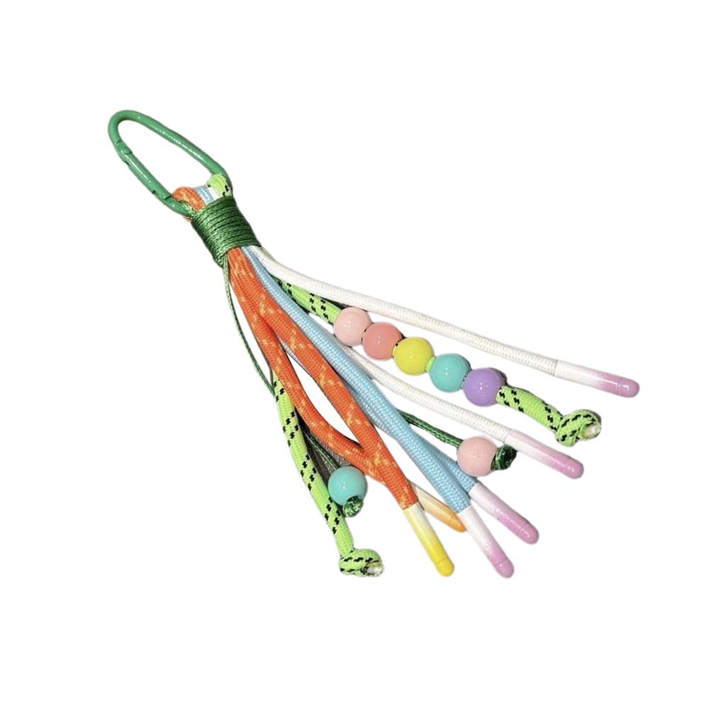 Hand Woven Colorful Keychain Decorative Hanging Pendant Key Holder with Unique Ethnic Charm for Keys Phones and Bags