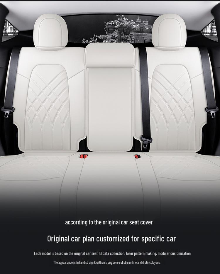 Universal Leather Seat Cushion for Tesla Model Y - All-Season, 5-Seater Fit