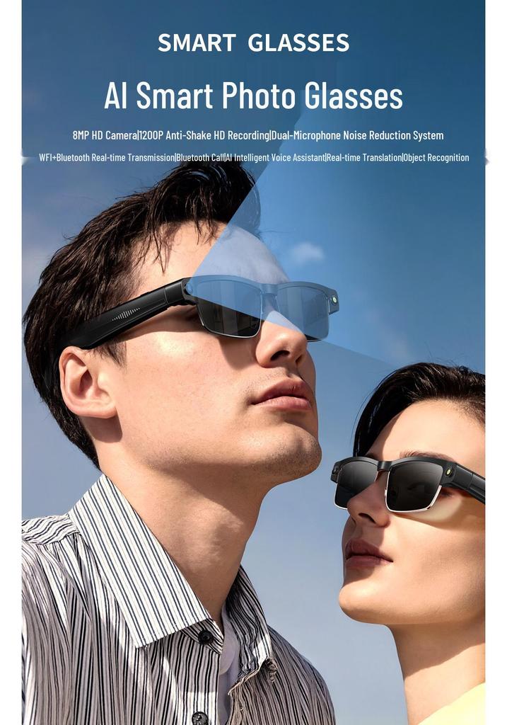 L802 Smart AI Translation Sunglasses: Photo & Video Glasses for Outdoor Shooting & Recording