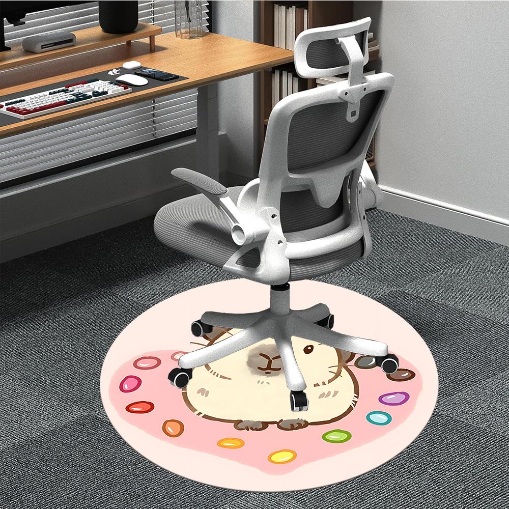1 Stück Hamsterleckerlis Büro Runder Teppich, Teppich für Büro, Gaming, Leichte Runde Bodenmatte yy260205097