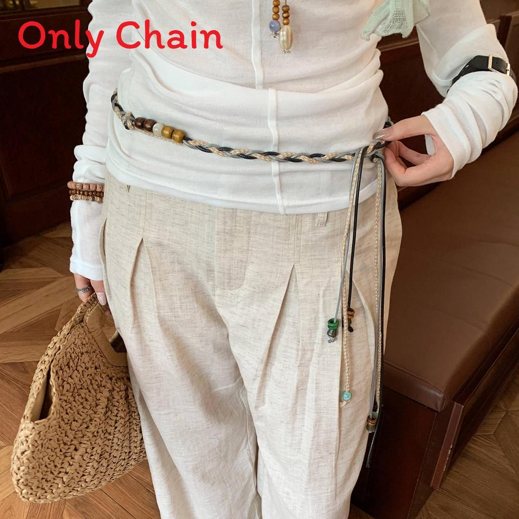 Bohemian Color Block Beaded Waist Belt For Women With Auto Buckle Summer