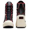 Converse Chuck 70 De Luxe Heel Moto Leather Canvas Round Toe Lace-up Block Heel High Heels Women's Black Red