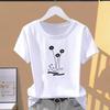 T-shirt imprimé tendance pour femme, coupe ample, col rond - Style décontracté d'été