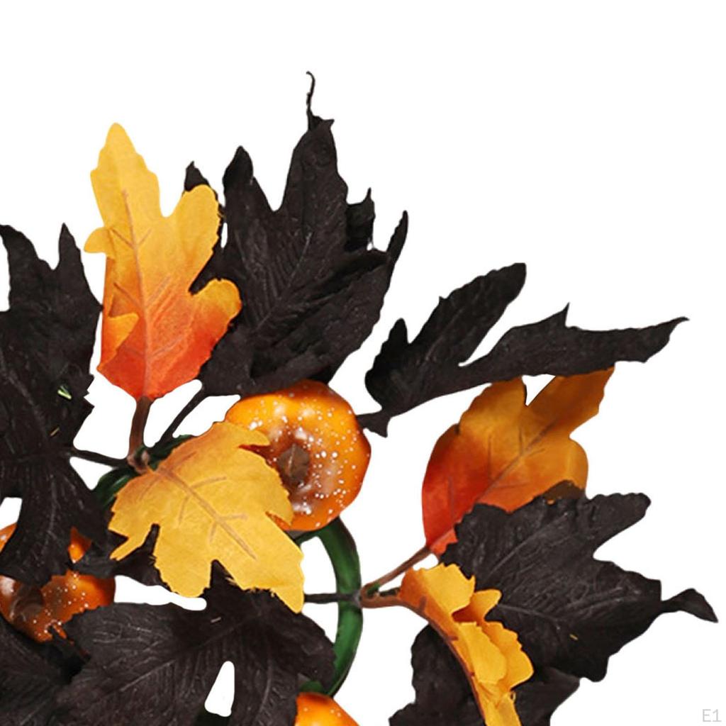 Corona de Velas de Halloween Decoración para el Hogar para Suministros de Fiesta de Acción de Gracias Amarillo Otoño