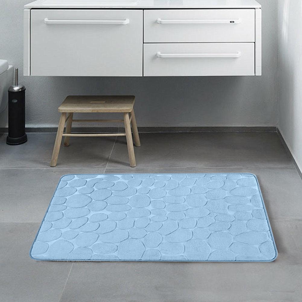 3D rutschfeste Badezimmermatte mit Kopfsteinpflaster-Prägung, wasserabsorbierender Badezimmerteppich, Duschraum-Fußmatte, waschbarer Teppich, Bad-Zubehör