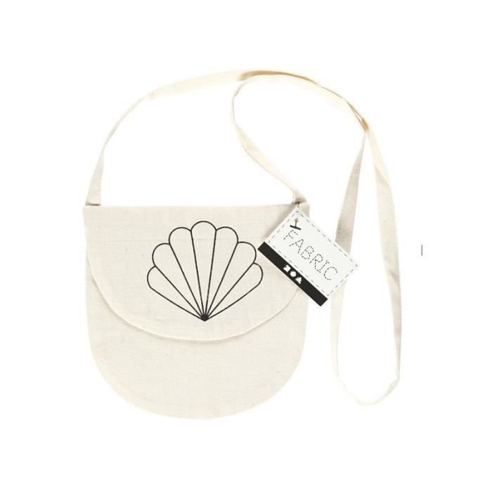 Sac bandoulière - Creativ Company - Coquillage - 100% coton - Beige