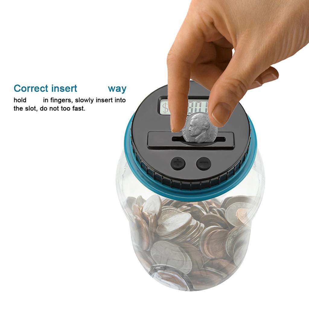 LCD Display Digital Piggy Bank Money Box Jar Dollar Coin Counting Box Money Saving Pot