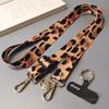 Fashion leopard print painted mobile phone lanyard crossbody can carry long ins women's outdoor mobile phone strap rope wide version cloth
