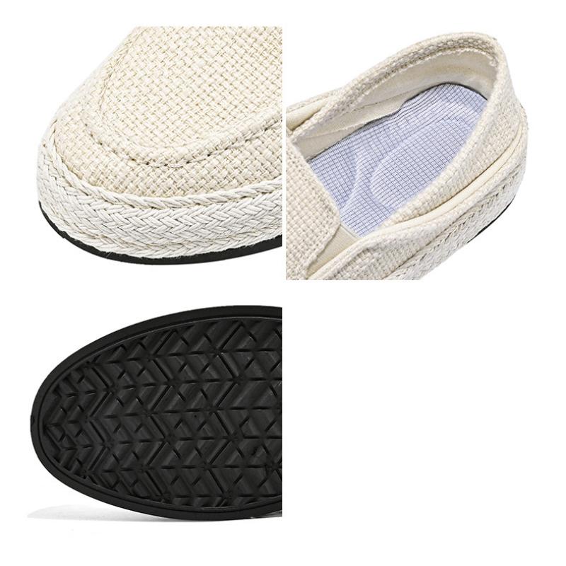 Móda 2024 Nové mokasíny Klasické lněné nazouvací ležérní boty Pánské letní lehké řidičské boty pro muže Prodyšné plátěné boty Zapatos