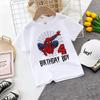 Spiderman Kids T-shirt,Teenager Birthday Number Print, Boy Cotton ShortSleeveTee,SummerSportStreetwear, Party & Game Gift