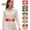 Decorative Belt for Outfits 75cm Women's Elastic Waist Belt, Wide Stretch Fashionable with Geometric Hollow Metal Buckle Buckle, Dress Corset