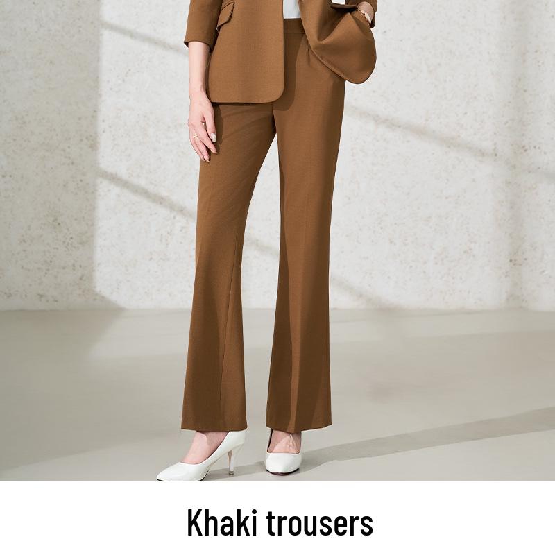 2025 Women's Autumn/Winter Flared Pants Suit Set - Formal/Casual Workwear