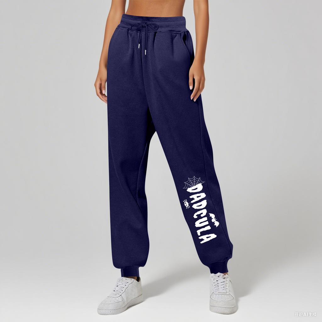 Ladies' Printed Unisex Casual Pocket Drawstring  Pants