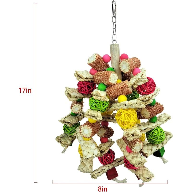 Parrot Toys Natural Corn cob Bird Chew Toys for Small Medium Macaws Food coloring African Grey Parrots Bird Cage Pet toys