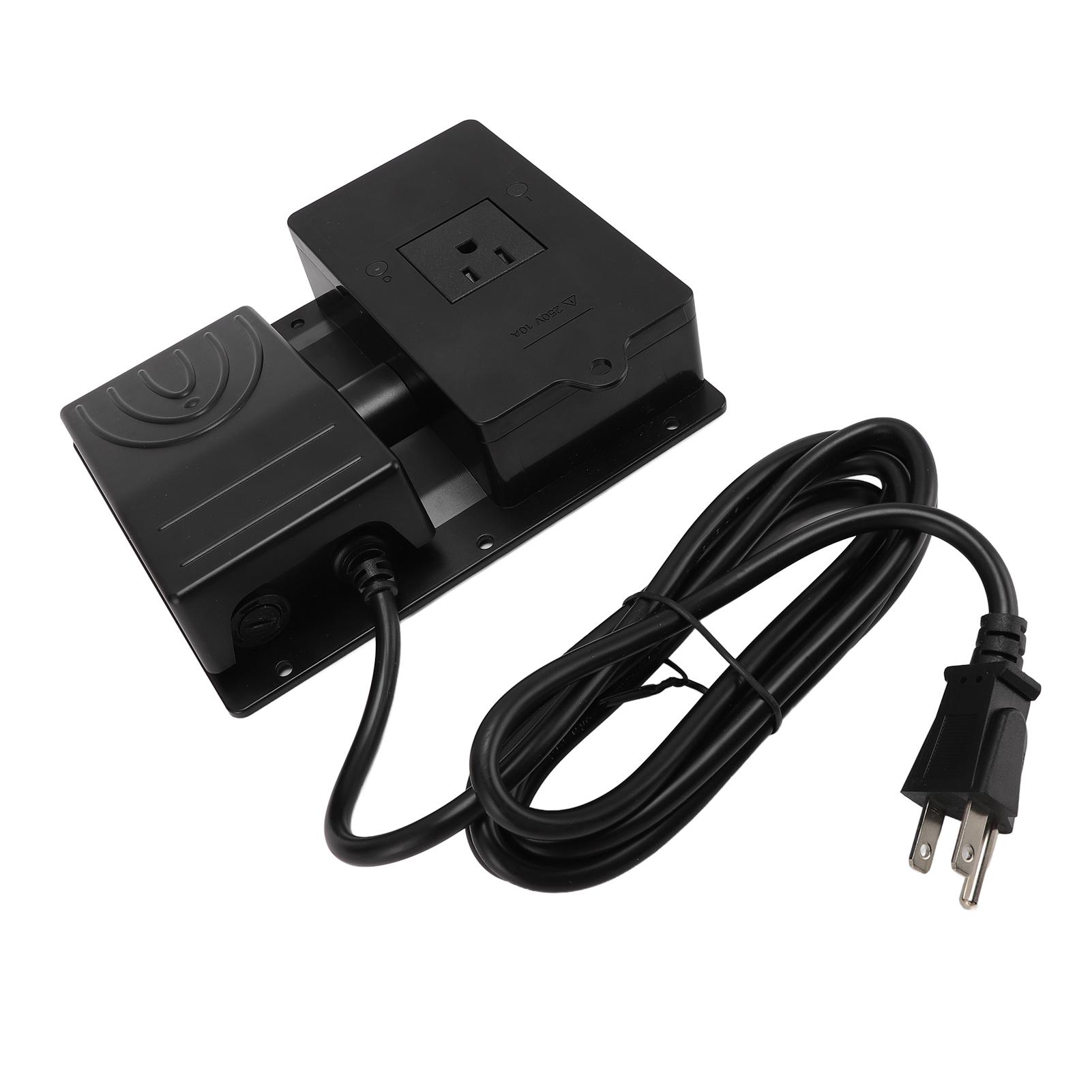 

Разъем для педали управления, выключатель питания, педаль включения и выключения, подключается и работает, номинальная нагрузка 10 А, провод длиной 2 м для питания US Plug