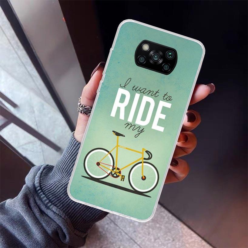 Bicycle Bike Sport Phone Case For Xiaomi Poco X7 X6 X5 Pro F7 Ultra Redmi 15C 15 13 13C 12 12C 10 10A 10C 9 9A 9C 9T Shell Poco